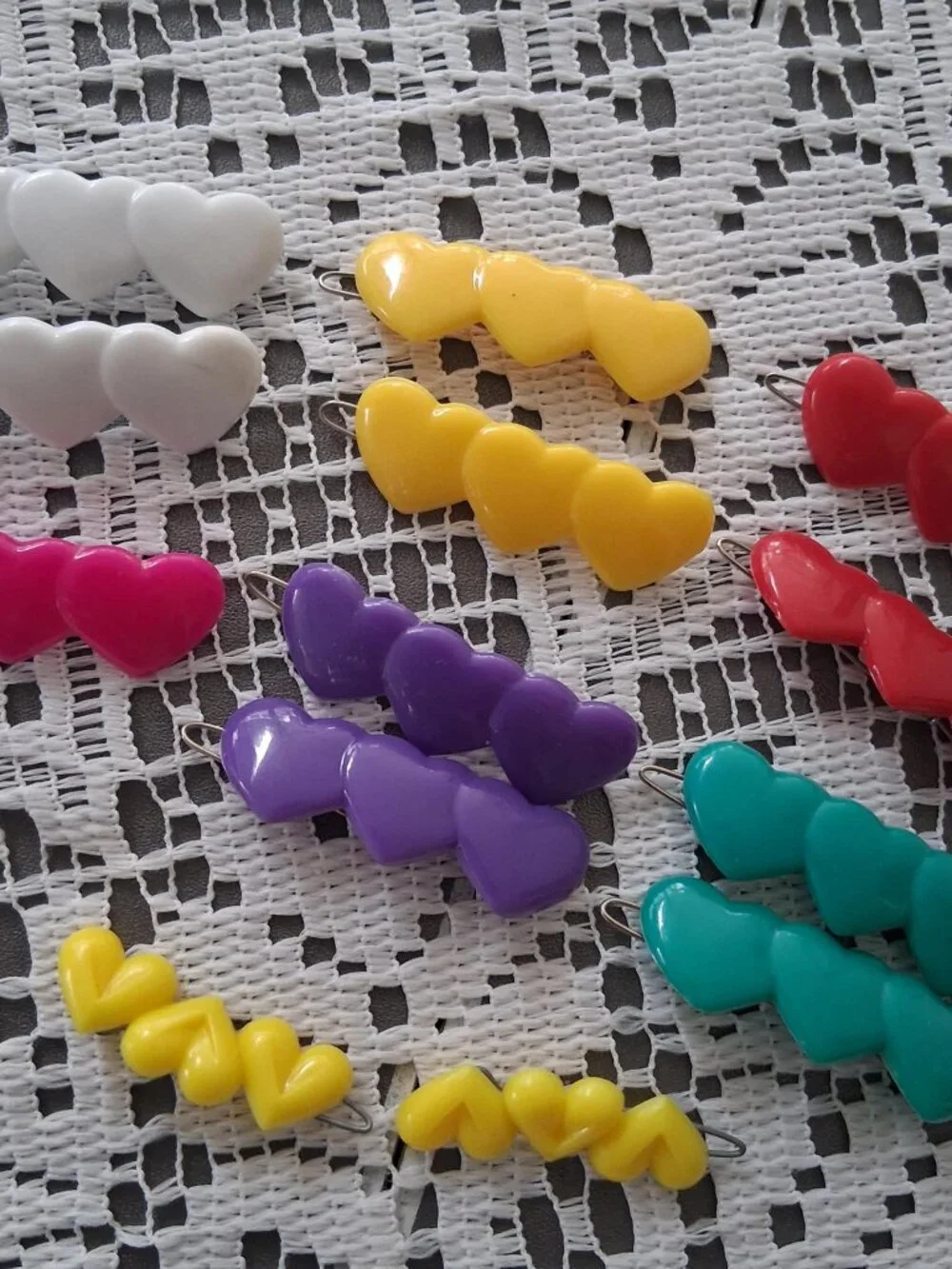Plastic Heart Hair Barrettes